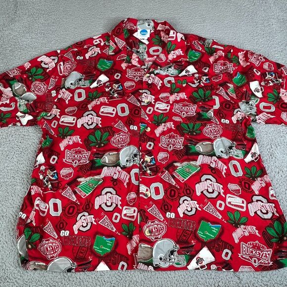 NCAA Other - Ohio State Buckeyes Shirt Men 2XL Red Floral Aloha Print NCAA All Over Print AOP